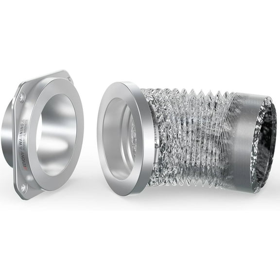 Magnetic Dryer Vent Coupling DV180 Airtight Seal Dryer Vent Connector Kit Easy to Clean Quick Connector Including a 2.6ft 4" Duct and two Clamps