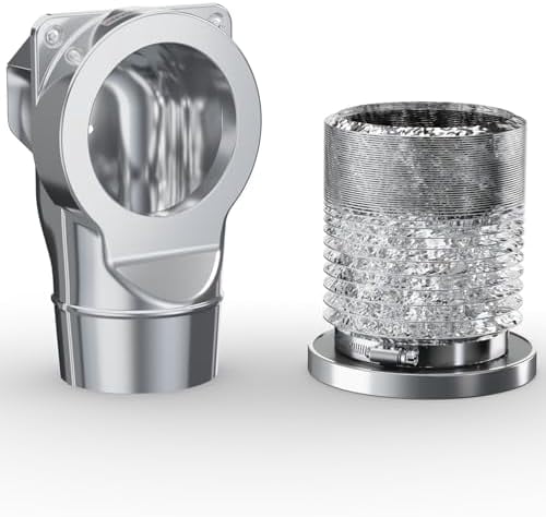 Magnetic Dryer Vent Coupling DV90 Airtight Seal Dryer Vent Connector Kit Easy to Clean Quick Connector Including a 2.6ft 4" Duct and two Clamps