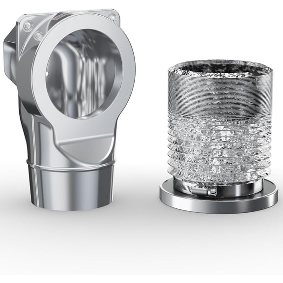 Magnetic Dryer Vent Coupling DV90 Airtight Seal Dryer Vent Connector Kit Easy to Clean Quick Connector Including a 2.6ft 4" Duct and two Clamps