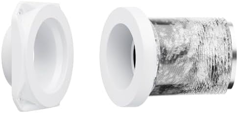 Magnetic Dryer Vent Coupling FR ABS V-0 Dryer Vent Connector Kit Airtight Seal Easy to Clean Quick Connector Including a 2.6ft 4" Duct and two Clamps, White, SDV180