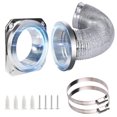 thumbnail image 1 of Magnetic Dryer Vent Coupling Kit-DV180 Airtight Seal Dryer Vent Connector Kit, Quick Connect/Disconnect with 4" x 3.3ft Duct & 2 Clamps, Easy to Clean & Install Connector for Dryer Venting, 1 of 8