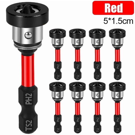 Magnetic Drywall Screwdriver Bit Set – PH2 Hex Shank Plasterboard Positioning Bits for Drilling & Screw Locating (50mm)