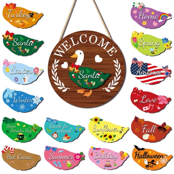 Magnetic Duck Key Holder for Wall, Resin Animal Hanging Sign for Entryway Decor, Strong Magnet Hook for Keys and Small Metal Tools, Decorative Home Organizer Sign with 16 Magnetic accessories