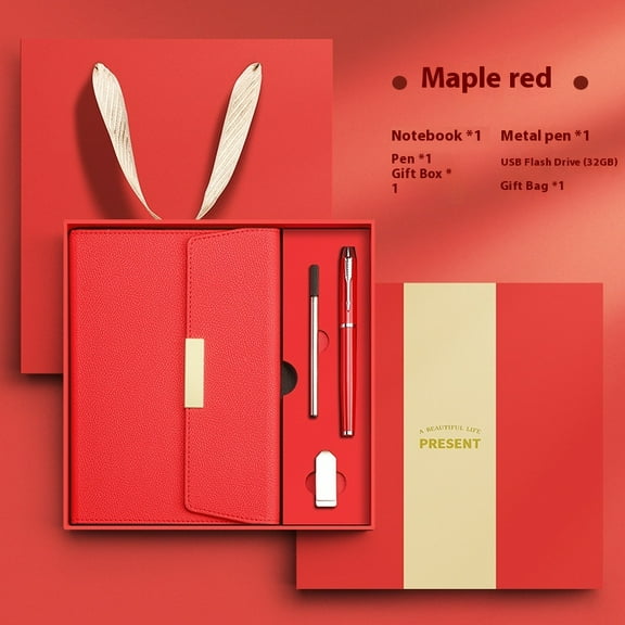 Magnetic Elegant Faux Leather Hard Cover A5 Executive Notebook Travel Diary,Red Journal Notebook, 200 Ruled Pages Magnetic Flap Closure,