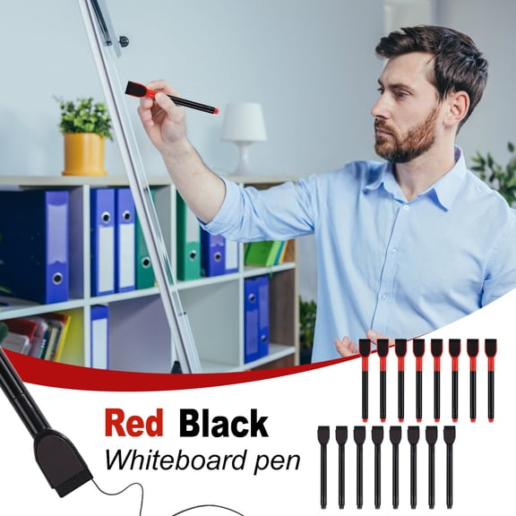 Magnetic Erasable Whiteboard Marker, Black Ink For Clear Writing And Easy Erasing On Whiteboards - Erasable Formula For Whiteboard Surfaces, Magnetic Attachment For Secure Holding