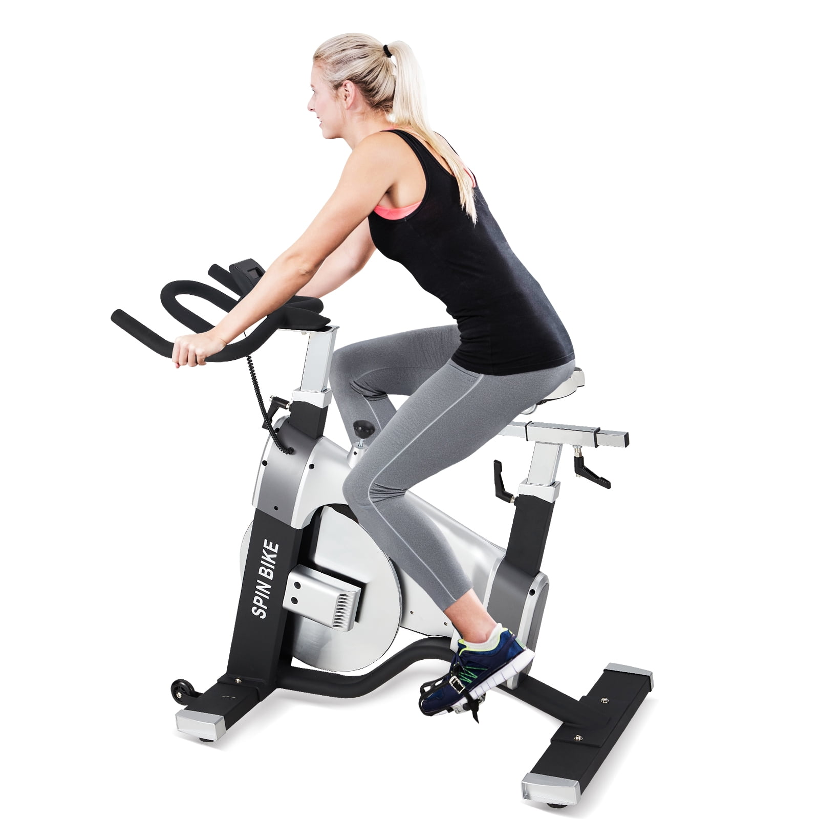 Magnetic Exercise Bike Indoor Cycling Bike for Home Cardio Workout Stationary Bike Heavy-Duty Flywheel Quiet Belt Drive