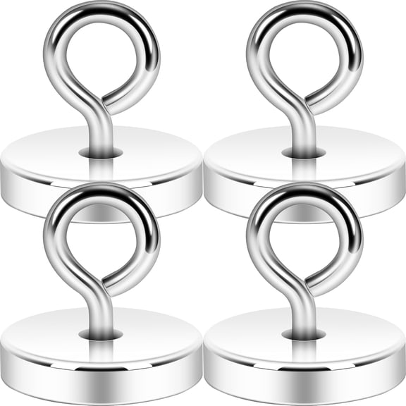 Magnetic Eye Bolt Hooks, 170Lb Cruise Cabin Hooks, Silver Extra Strong Magnet Eyelet Hangers for Cruise Cabins, Refrigerators, Lockers, and Other Magnetic Metal Surfaces.,A