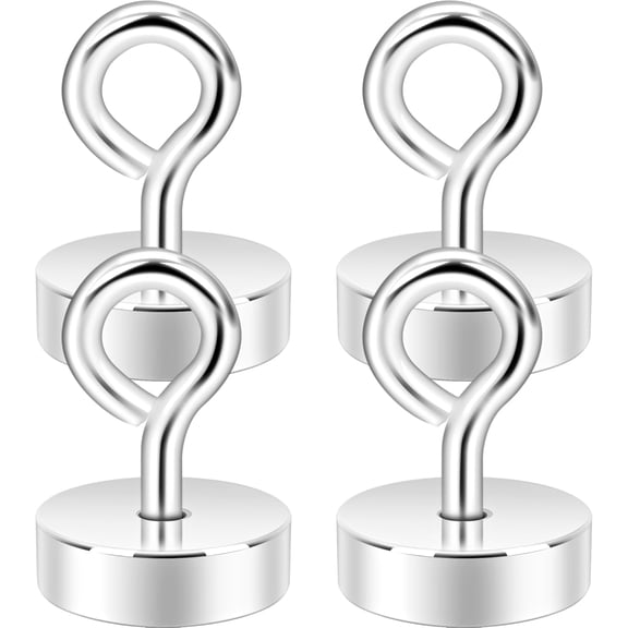 Magnetic Eyeblot Hooks, 40lb Heavy Duty Extra Strong Magnet Hook with Eye Bolt for Cruise Cabin,Magnet Eyelet Hanger for Hanging, Cruise Essentials Hook(Silver, 4 Pack)