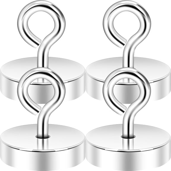 Magnetic Eyeblot Hooks, 80lb Heavy Duty Extra Strong Magnet Hook with Eye Bolt for Cruise Cabin,Magnet Eyelet Hanger for Hanging, Cruise Essentials Hook(Silver, 4 Pack)