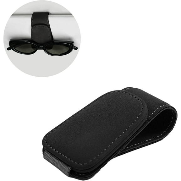 Magnetic Eyeglass Holder Sunglass Holder for Car, Car Accessories Premium Full Leather Magnetic Sunglass Holder for Car Visor Clip, Car Glasses Holder Sun Visor Organizer
