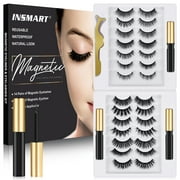 Magnetic Eyelashes, 14 Pairs Magnetic Lashes, False Lashes with 2 Tubes of Magnetic Eyeliner, Magnetic Eyelashes Kit with Tweezers, Reusable, No Glue
