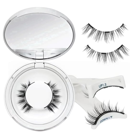 Magnetic Eyelashes with Applicator, 2 Pairs Reusable Magnetic Lashes No Glue Needed, Natural Look Cat Eye False Eyelashes Kit Easy to Apply and Remove