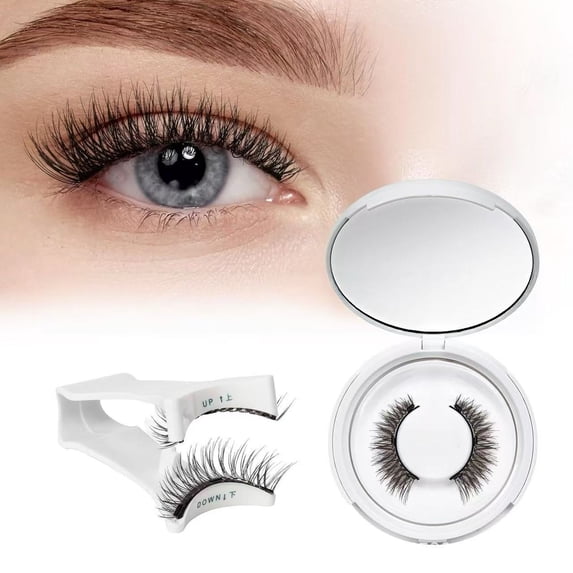 Magnetic Eyelashes with Applicator, 2 Pairs Reusable Magnetic Lashes No Glue Needed, Natural Look Cat Eye False Eyelashes Kit Easy to Apply and Remove