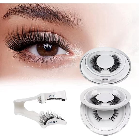 Magnetic Eyelashes with Applicator, 2 Pairs Reusable Magnetic Lashes No Glue Needed, Natural Look Cat Eye False Eyelashes Kit Easy to Apply and Remove