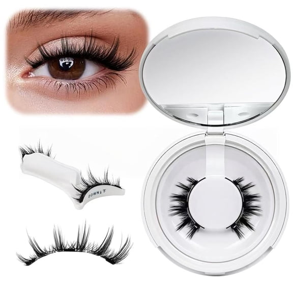 Magnetic Eyelashes with Applicator, 2 Pairs Reusable Magnetic Lashes No Glue Needed, Natural Look Cat Eye False Eyelashes Kit Easy to Apply and Remove