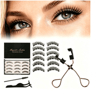 Magnetic Eyelashes with Applicator, Upgraded Strong Hold for Secure All-Day Wear, From Everyday Natural Look to Party Glamour, Reusable 3D Faux Mink Lash Set, 6 Pairs Black