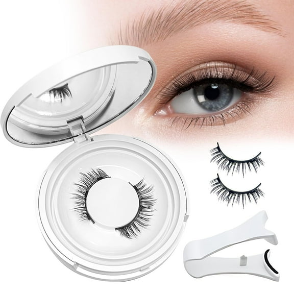 Magnetic Eyelashes With Applicator, Natural-looking, No Adhesive, No Eyeliner, Soft Comfortable Magnetic Lashes, Easy to Wear, Reusable (1Pair Eyelashes)