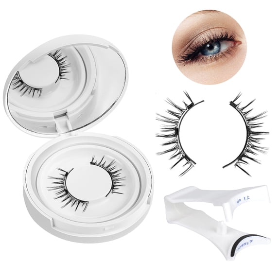 Magnetic Eyelashes with Applicator & Storage Case, Reusable Magnetic Eyelashes Natural Look, No Glue Needed, 3D False Eyelashes Set, Easy to Wear & Remove for Daily Use