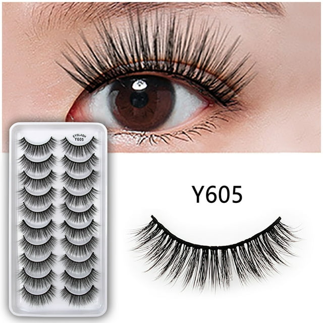 Eyelashes False Eyelashes Faux Mink Lashes Pack 10Pairs 8D
