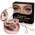 thumbnail image 1 of Magnetic Eyelashes Kit, 2 Pairs Reusable Dual Magnet False Lashes, Professional Applicator and Mirror Case, Waterproof Lightweight Synthetic Fiber Eye Lashes for Daily Wear, 1 of 9