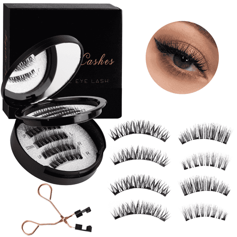 Magnetic Eyelashes Natural Look 4 Pairs, MTUYELI Reusable Double Sided Magnetic False Lashes With Applicator And Mirror, No Glue Needed