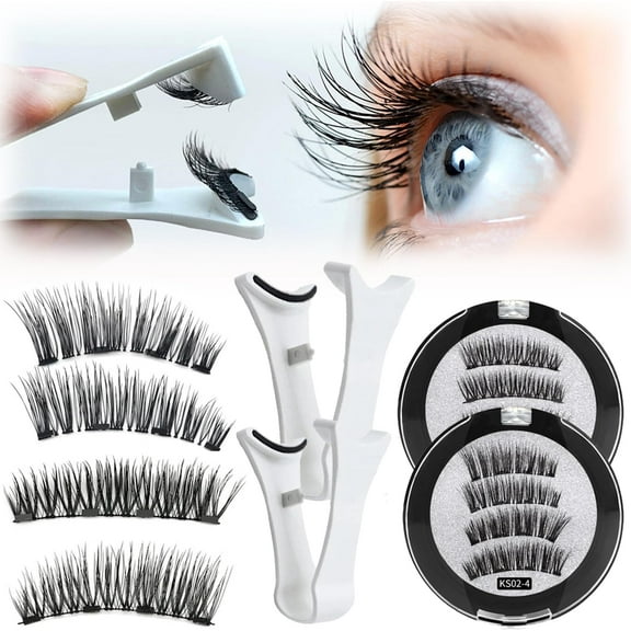 Magnetic Eyelashes, Lumentes Magnetic Lashes, Reusable Magnetic Eyelashes Natural Look, Magnetic Lashes Kit with Applicator, No Glue or Eyeliner (D+F)