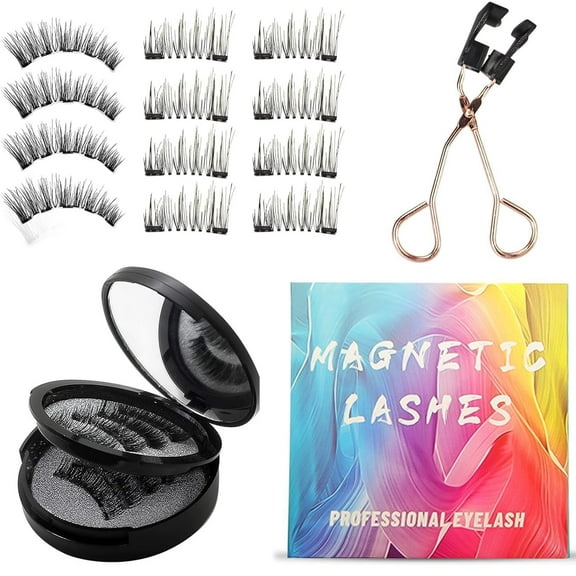 Magnetic Eyelashes, Magnetic Eyelashes with Applicator, Natural Look, Reusable, 2 Size