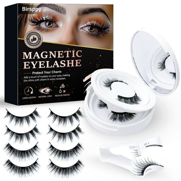 Magnetic Eyelashes, Magnetic Eyelashes with Applicator, Waterproof and Long Lasting Fake Eyelashes