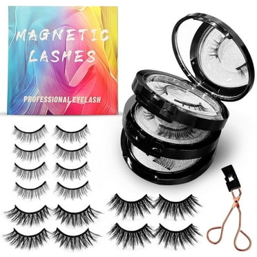 Magnetic Eyelashes, Natural Look False Eyelashes with Applicator, Reusable & Waterproof Magnetic Lashes Kit without Eyeliner, Glue-free & All-Day Comfort