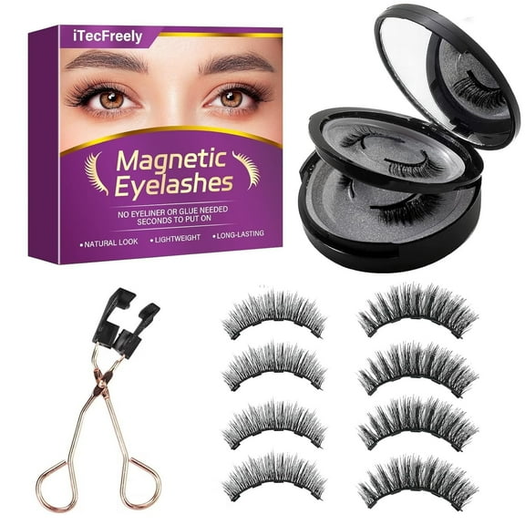 Magnetic Eyelashes, Natural Look False Lashes without Eyeliner, Light Weight and Waterproof Magnetic Eyelashes No Glue