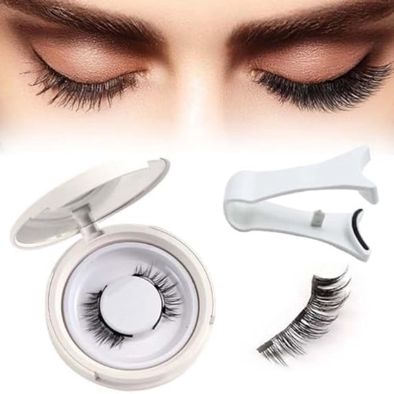Magnetic Eyelashes, Reusable Magnetic Lashes, Natural Look Magnetic Eyelashes with Applicator Tool and Secure Magnetic Fixations, Lightweight Comfortable Fit for Everyday and Evening Use