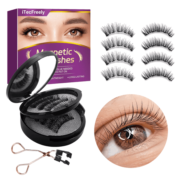 Magnetic Eyelashes with Applicator, Magnetic Eyelashes Kit False Eyelashes Reusable Magnetic Eyelash Wispy Lashes