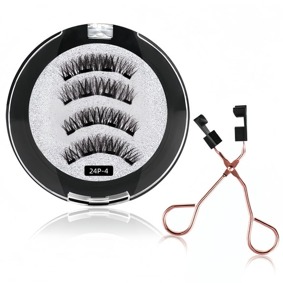 Magnetic False Eyelashes Kit with Applicator, Reusable Natural Wispy for Daily Makeup