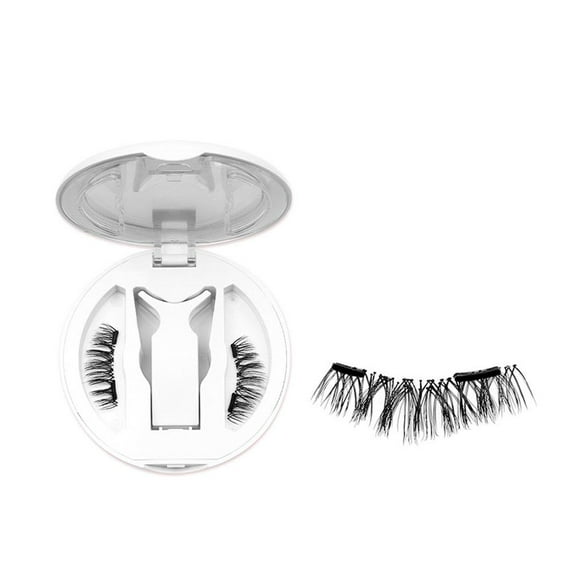 Magnetic False Eyelashes - Natural Look, Lightweight, Portable Case with Integrated Curler