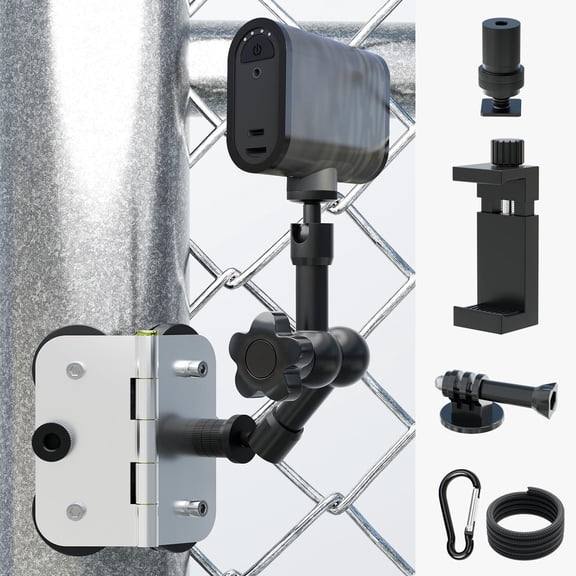Magnetic Fence Mount - Post Mount for Mevo Start, GoPro, iPhone and Action Cameras, Two 1/4" Mount Points Camera Magnet Holder for Game Changer at Baseball Field