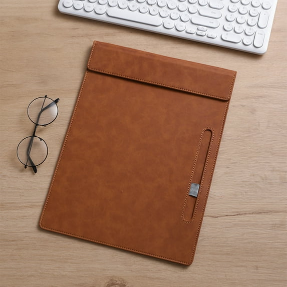 Magnetic File Folder Organizer for Office Desk | Leather A4 Letter Size Notepad Holder | Strong Magnetic Fixation | Waterproof Anti-Slip Writing Pad | Multiple Colors | 34x25.5cm