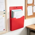 thumbnail image 1 of Magnetic File Folder Organizer for Refrigerator,A4 Coded Wall File Holder for Papers & Mail,Fits Whiteboard Fridge Office Classroom,Red, 1 of 9