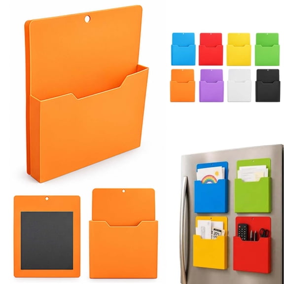 Magnetic File Holder for Refrigerator Cabinet and Whiteboard, Magnetic Paper Holders Office Supplies Organizer