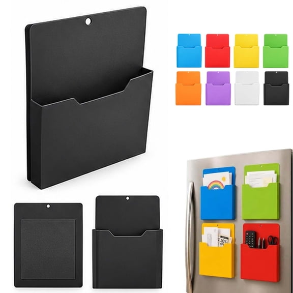 Magnetic File Holder for Refrigerator Cabinet and Whiteboard, Magnetic Paper Holders Office Supplies Organizer
