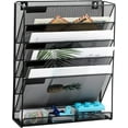 thumbnail image 1 of Magnetic File Organizer Mesh 5-Tier Black Hanging File Organizer Vertical Holder Rack for Office Home, 1 of 6