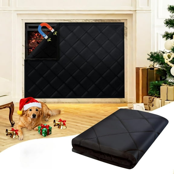 Magnetic Fireplace Blanket & Insulated Fireplace Cover, Heavy Duty Draft Stopper for Heat Loss Prevention, Energy Saving Indoor Fireplace Blocker (32x39 inch)