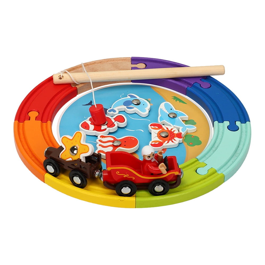 Fishing Ponds 1 Set Rainbow Fishing Pond Wooden Small