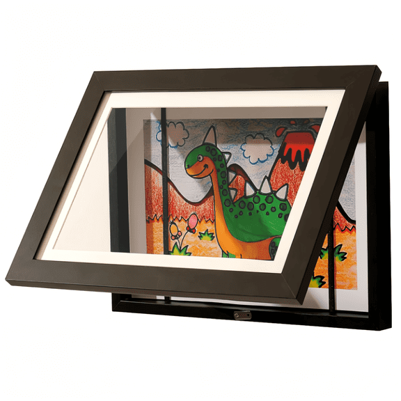 Magnetic Flip Art Frame for Easy Display - Wooden Design for Convenient Storage