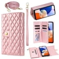 thumbnail image 1 of Magnetic Flip Case for Samsung Note 20,Crossbody Strap RFID Blocking Leather Purse Case with Card Holder, Zipper Bills Slot Handbag Wrist Lanyard Cover for Samsung Galaxy Note 20, Rosegold, 1 of 9