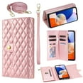 thumbnail image 1 of Magnetic Flip Case for Samsung S24 Plus,Crossbody Strap RFID Blocking Leather Purse Case with Card Holder, Zipper Bills Slot Handbag Wrist Lanyard Cover for Samsung Galaxy S24 Plus, Rosegold, 1 of 9