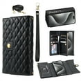 thumbnail image 1 of Magnetic Flip Case for iPhone 14 Pro Max,Crossbody Strap RFID Blocking Leather Purse Case with Card Holder, Zipper Bills Slot Handbag Wrist Lanyard Cover For iPhone 14 Pro Max, Black, 1 of 9