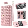 thumbnail image 1 of Magnetic Flip Case for iPhone XR,Crossbody Strap RFID Blocking Leather Purse Case with Card Holder, Zipper Bills Slot Handbag Wrist Lanyard Cover For iPhone XR, Rosegold, 1 of 9