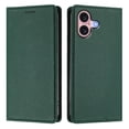 thumbnail image 1 of Magnetic Flip Wallet Case for iphone 16,Compatible Card Holder with RFID Protection Built-in Stand TPU + PU Leather Phone Cover, Peacock green, 1 of 7