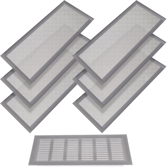 Magnetic Floor Vent Covers Air Vent Screen Register Trap Magnetic Floor Register Mesh Covers Rectangle PVC Mesh Cover for Wall Ceiling Floors Catch Debris Hair Insect(4 x 10 Inch,Gray)