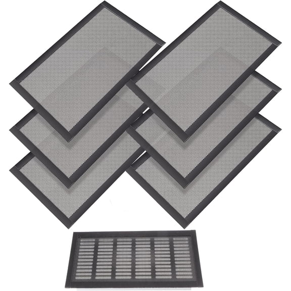 Magnetic Floor Vent Covers Air Vent Screen Register Trap Magnetic Floor Register Mesh Covers Rectangle PVC Mesh Cover for Wall Ceiling Floors Catch Debris Hair Insect(8 x 14 Inch,Black)